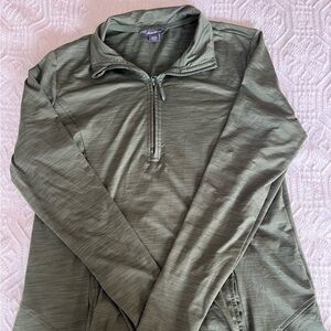 Eddie Bauer Forest Green Half-Zip Top